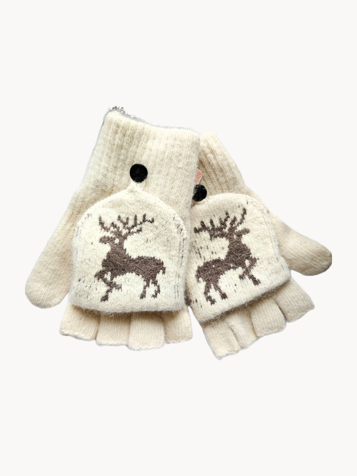 Митенки  для женщин, размер универсальный, бежевый