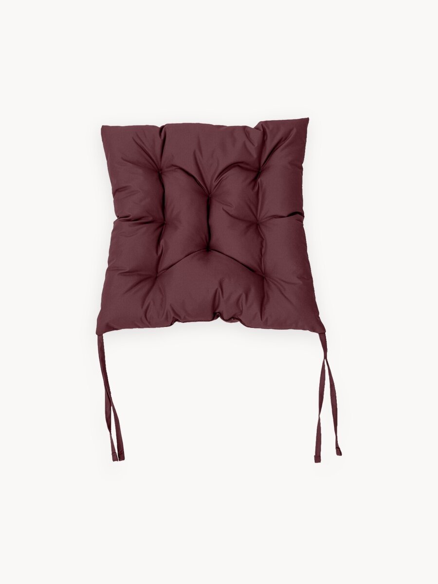 Подушки для садовой мебели 44 х 44 см , на стул, кресло, непромокаемая, на завязках ,1 шт, бордо