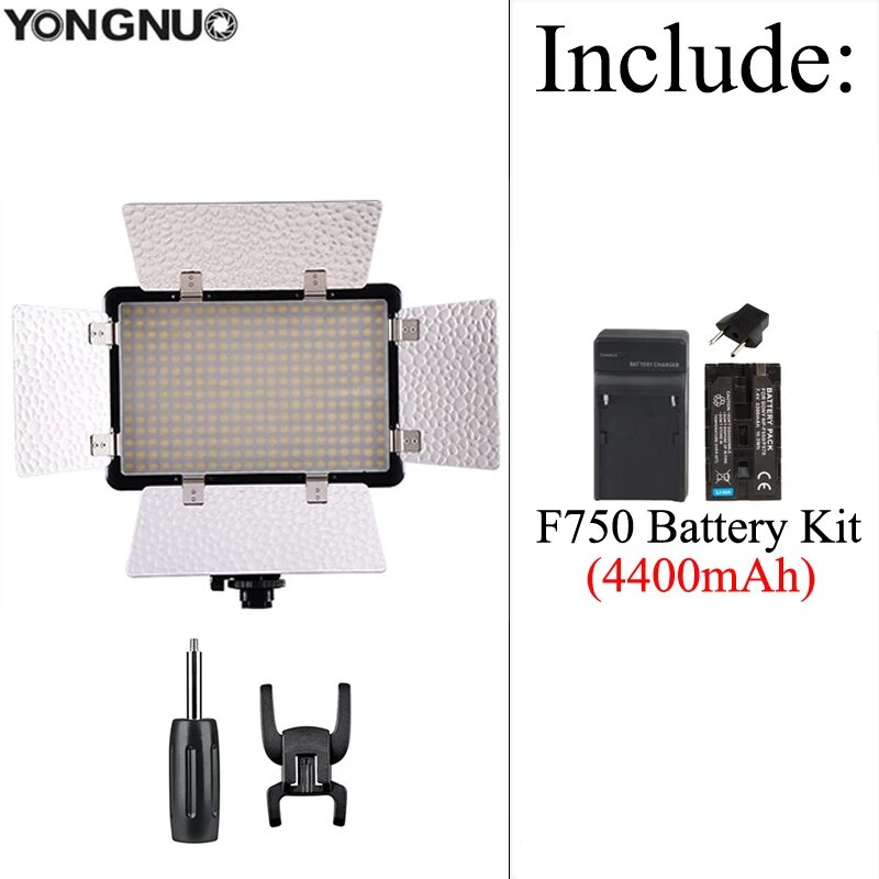 Yongnuo LED видеосвет с батареей F750 (4400mAh), Bundle 8