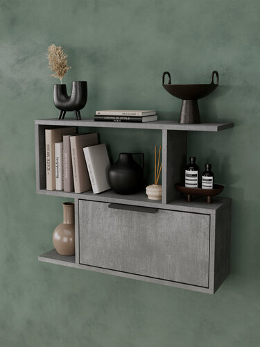 Изображение товара Настенная полка JUST HOUSE, ЛДСП, белая, универсальная, 68x53x18 см