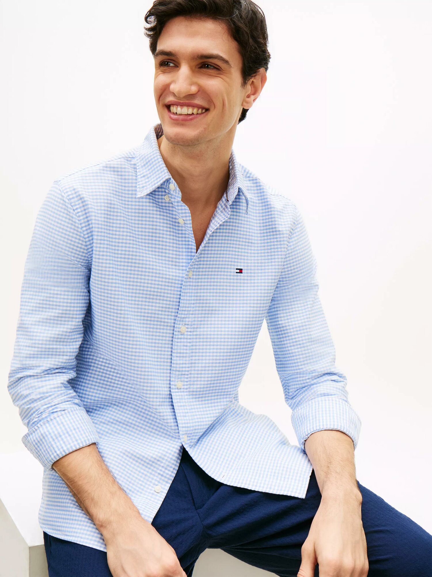 Рубашка TOMMY HILFIGER, размер L, синий2 — фото 1