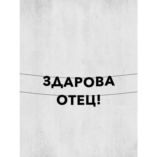 фото Гирлянда здарова отец! - долговечный декор для праздников, высота букв 10 см, легкое крепление