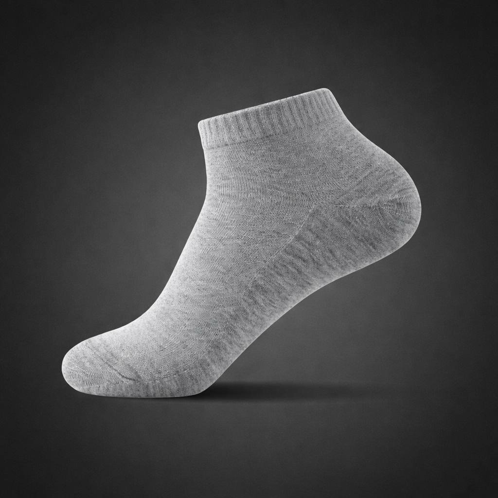 Носки серые укороченные из хлопка, набор 10 пар, комплект