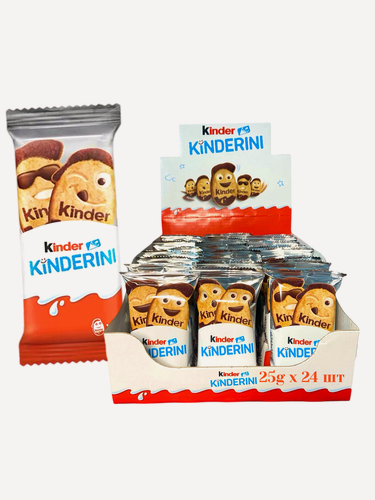 Изображение товара Молочно - шоколадное печенье Kinder Kinderini / Киндер Киндерини 25г х 24 шт/ блок (Германия)