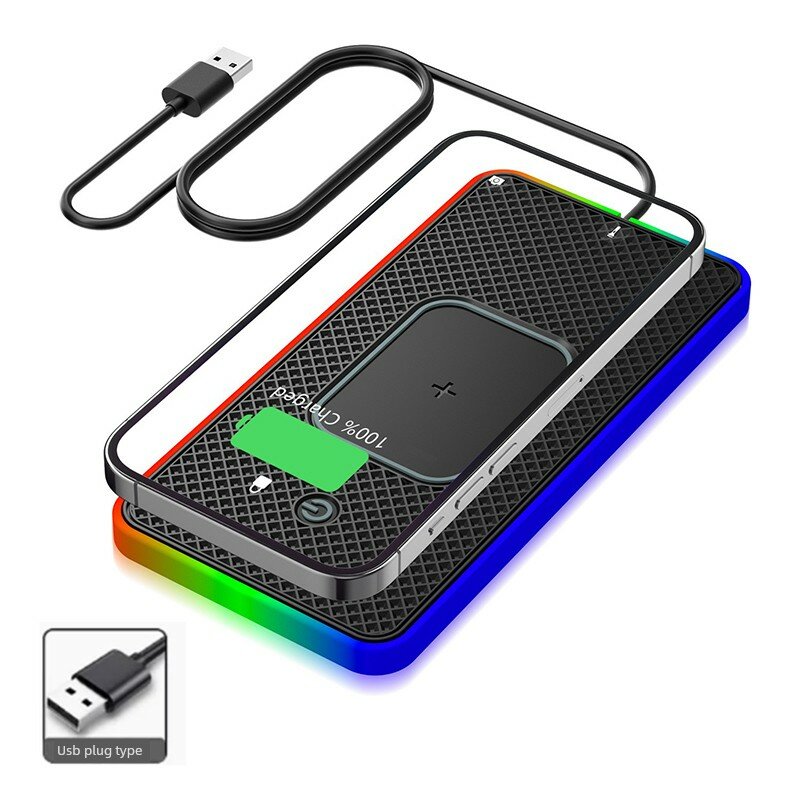 Автомобильный кабель для зарядки телефона 1 метр USB-A с регулируемой RGB-подсветкой быстрая зарядка совместимость с