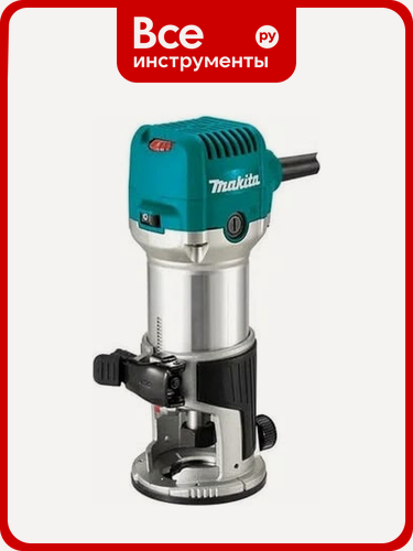 Изображение товара Кромочный фрезер Makita 710 Вт RT0702C с плавным пуском, регулировкой оборотов и кромочной базой в комплекте