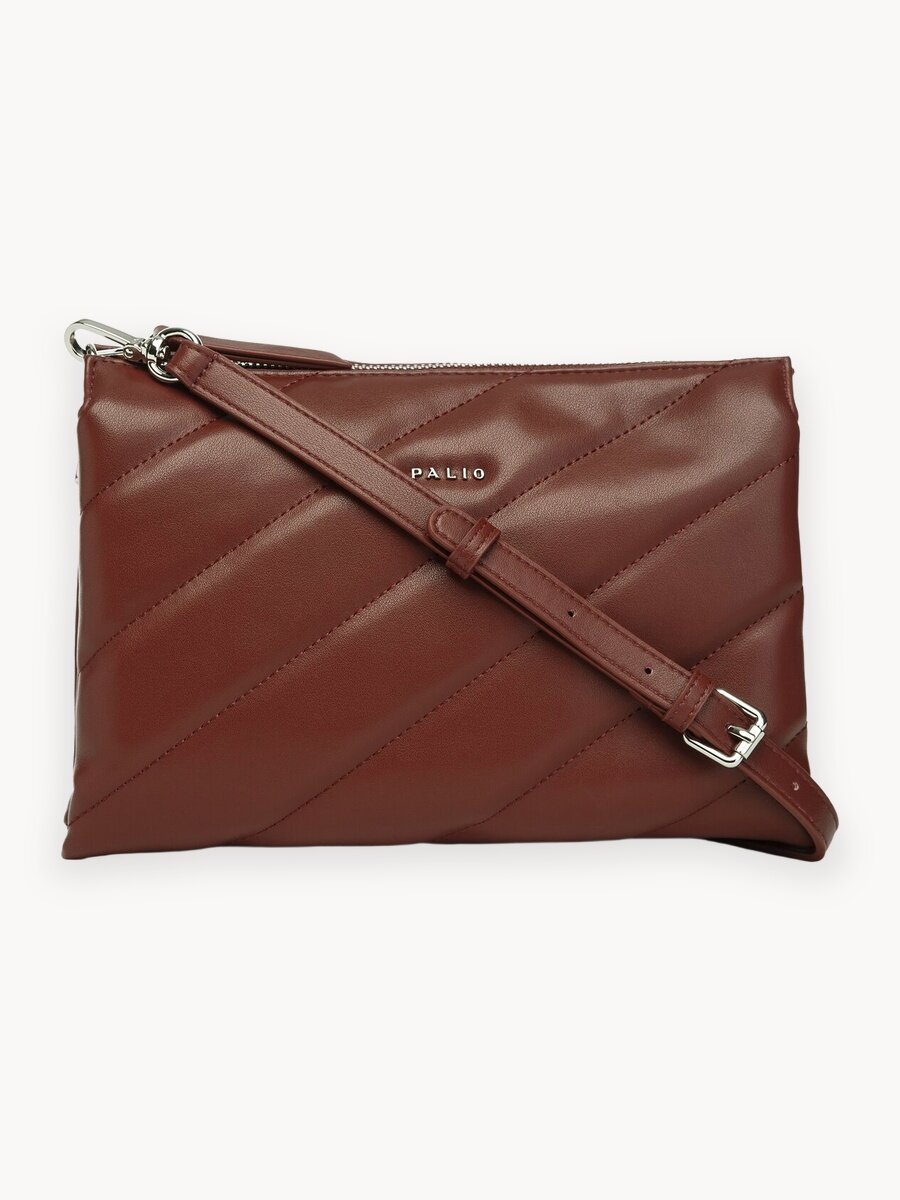 Сумка кросс-боди Palio, фактура зернистая, винный