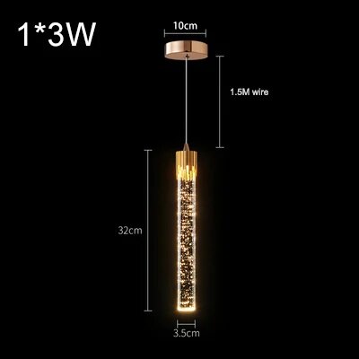Подвесная люстра хрустальная LED, 32см, теплый белый свет, Gold-B