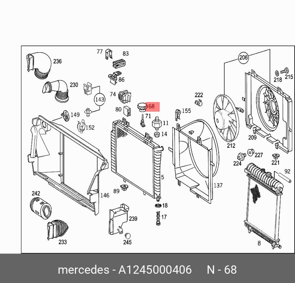 Крышка радиатора mercedes 190 (w201) 2.0 (201.022) 1982/10-1984/10 (Mercedes A124 500 0406)