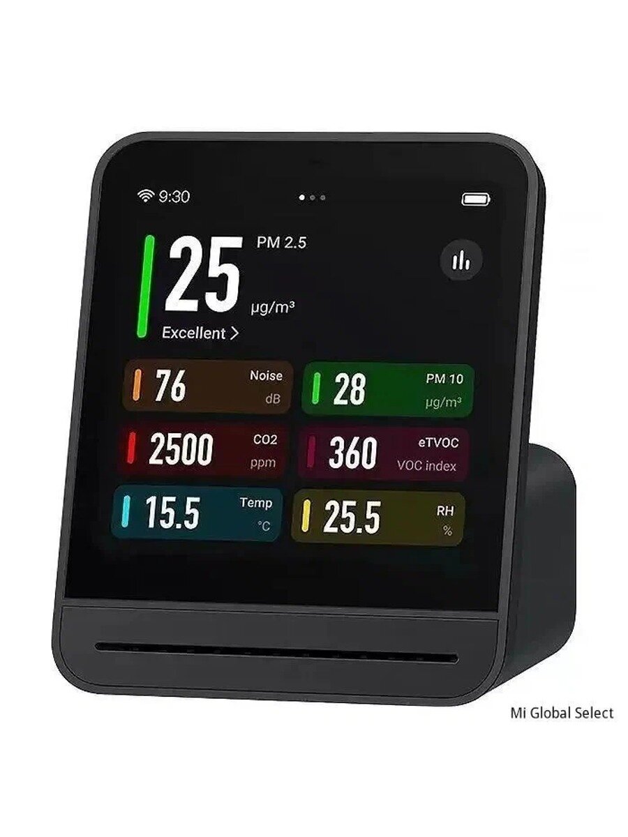 Mijia Анализатор качества воздуxа Qingping Air Monitor 2 Black, черный