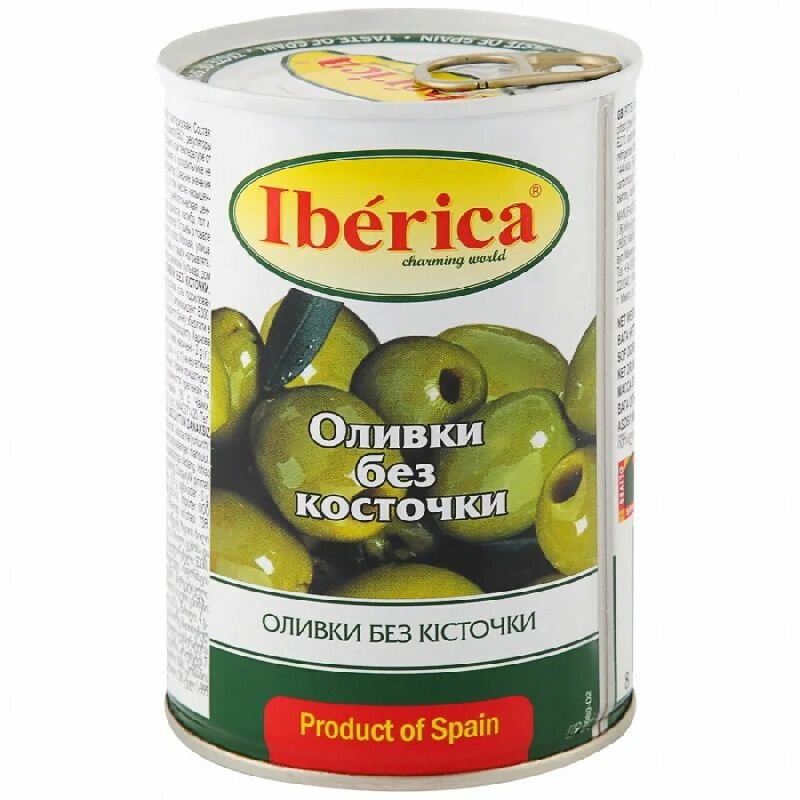 Оливки IBERIKA без косточки /жесть/ 420г