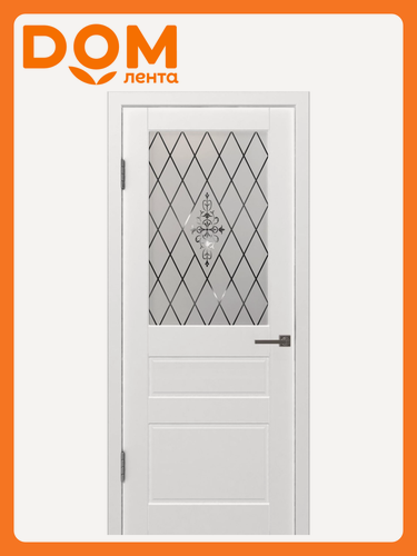 Изображение товара Межкомнатная дверь "Честер", 70x200 см, белая, остекление, распашная