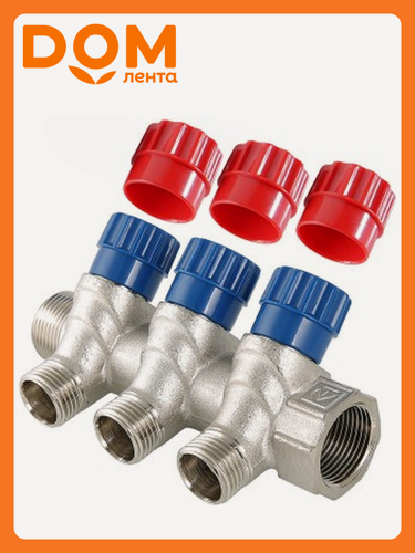 Изображение товара Коллектор с вентилями VALTEC 2 выхода 1/2"