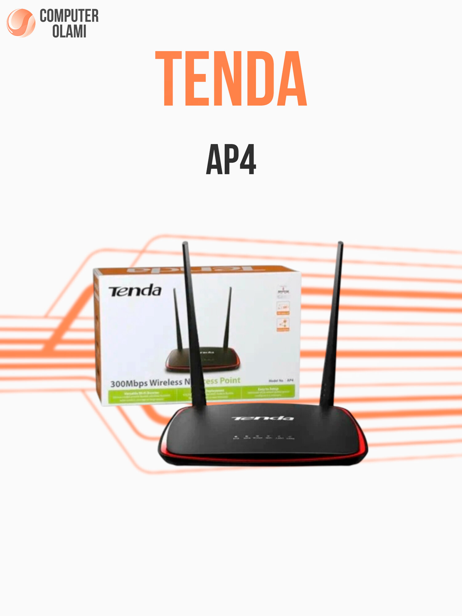 Tenda AP4 — компактная точка доступа с поддержкой PoE, двумя антеннами и стабильной Wi-Fi сетью 2.4 ГГц