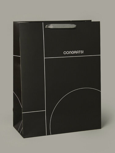 Изображение товара Пакет подарочный мужской большой, чёрный, 41*31*14 см, 1 шт.