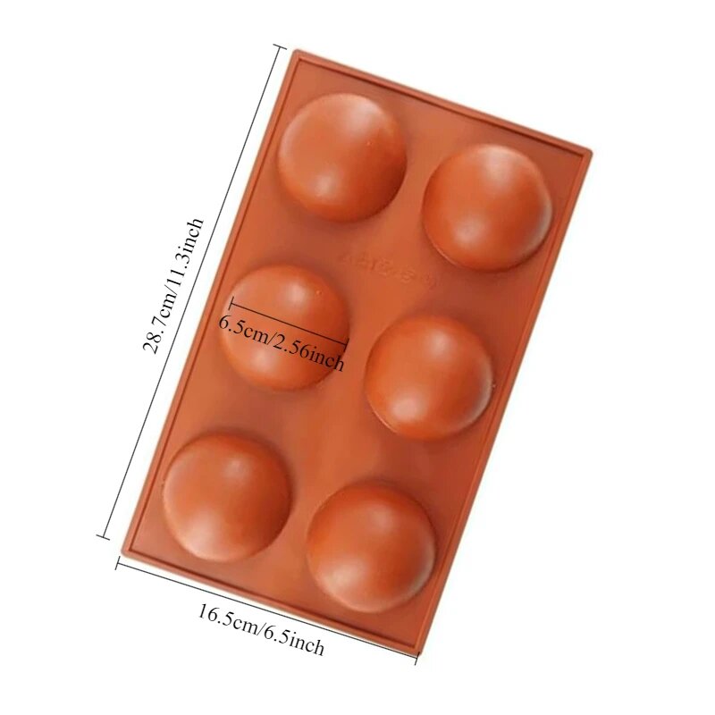 Силиконовая форма для выпечки FSMHOME ball cakes Оранжевый, 6holes B