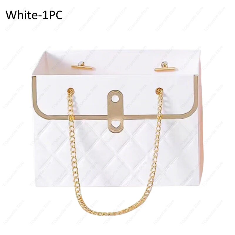 Бумажная подарочная коробка с цветами и сумками-тоутами White-1PC