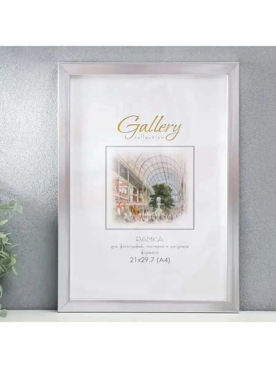 Фоторамка пластик Gallery 21х29,7 см, 641822, серебро