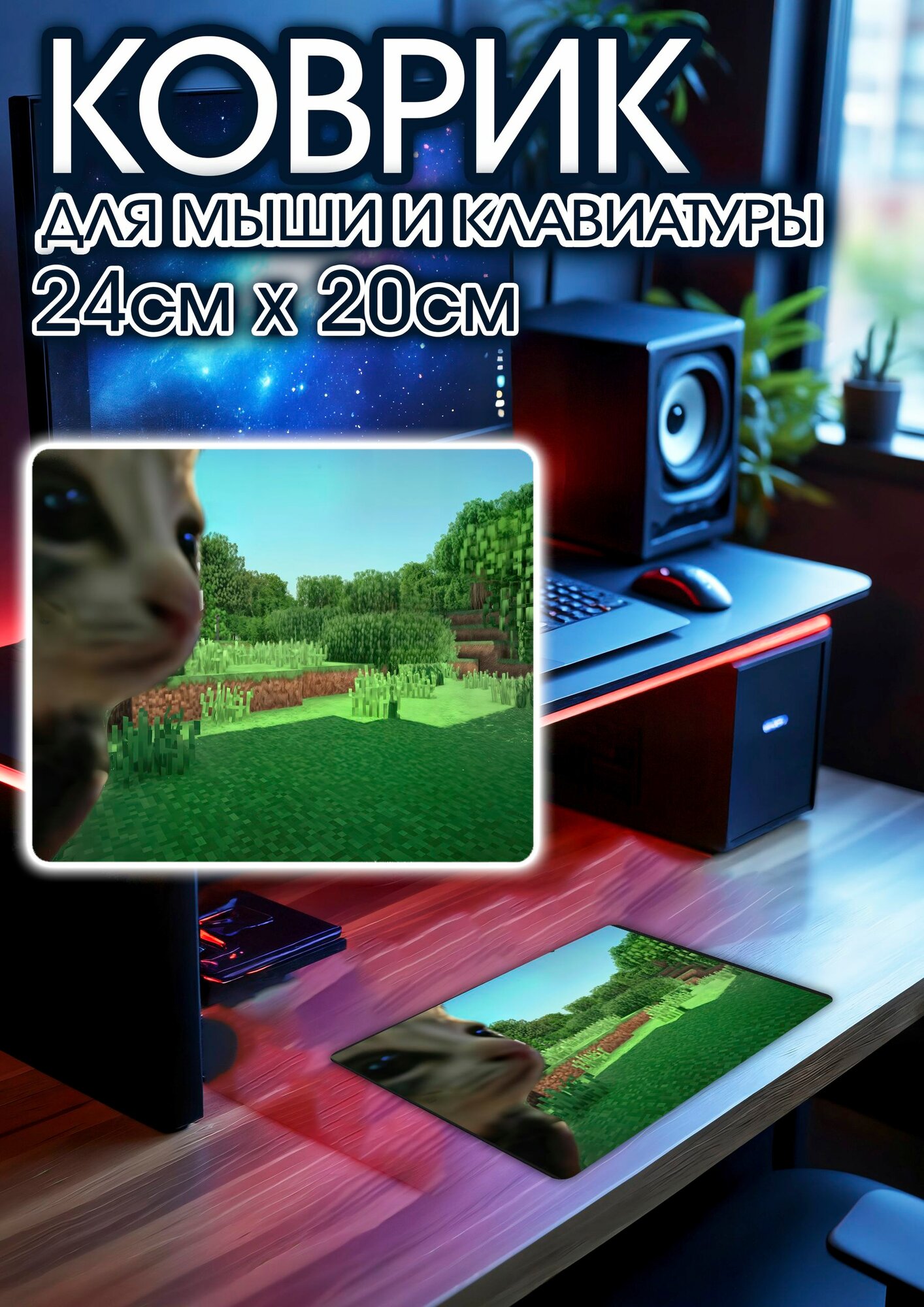 Игровой коврик для мыши 24х20
