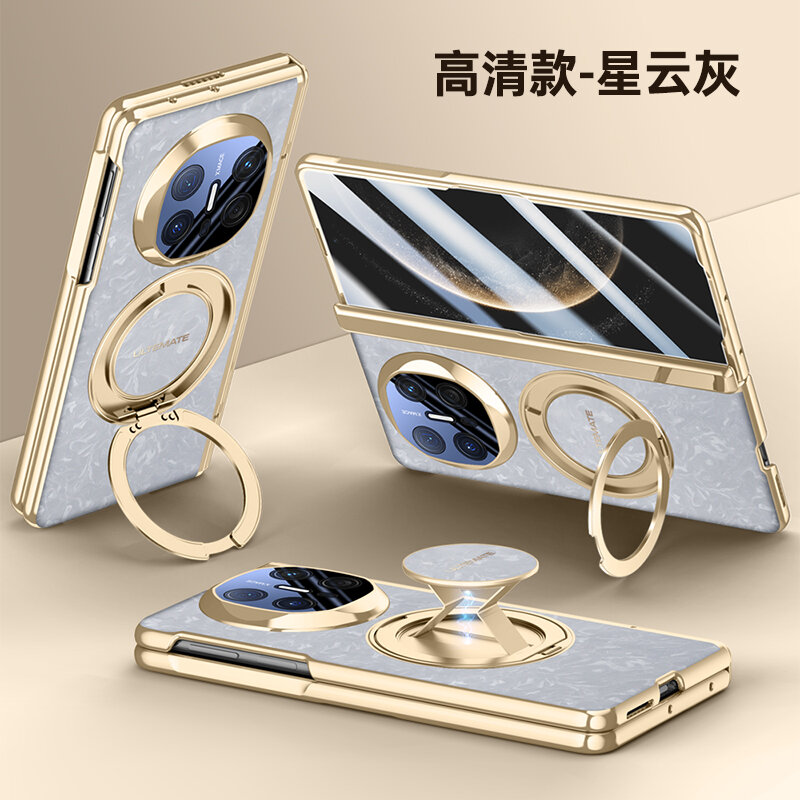 Чехол для Huawei Mate X6/Хуавей Мате X6, soft touch, чехол-кардиомонитор, искусственная кожа, поликарбонат (PC), защита камеры, ударопрочный, встроенная подставка, усиленные углы, Huawei, Huawei Mate X6,