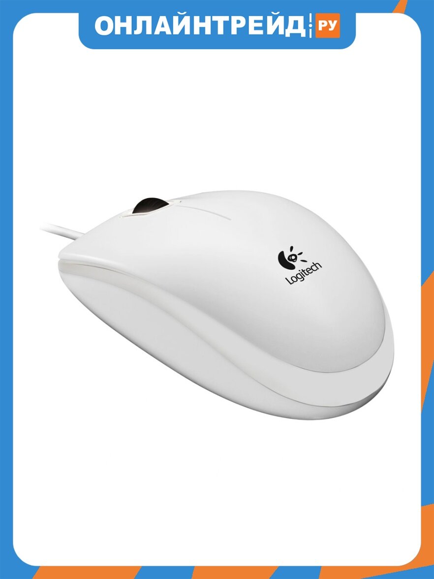 Мышь Logitech B 100 Optical USB белый (910-003360)