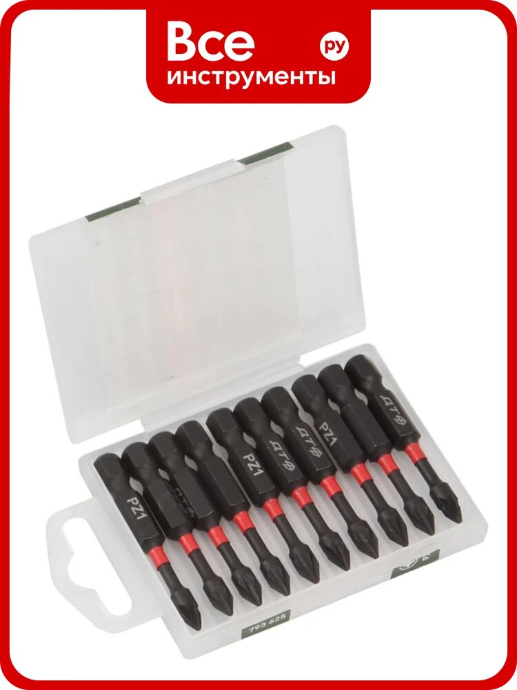 Бита ударная Дело Техники 1/4", PZ1 × 50 мм, 10шт. 793625