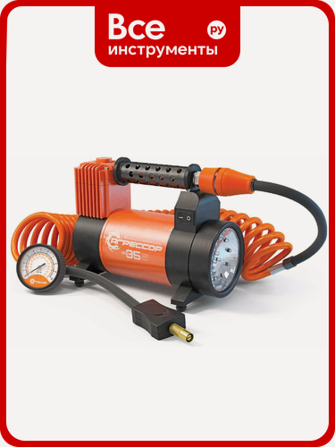 Изображение товара Металлический автомобильный компрессор 12V с LED фонарем Агрессор AGR-35L