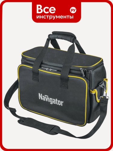 Изображение товара Сумка Navigator NTA-Bag06 с ножками, 450х270х230 мм 80395, надежно, каркас, сумка‑бокс Oxford, черно‑оранжевый