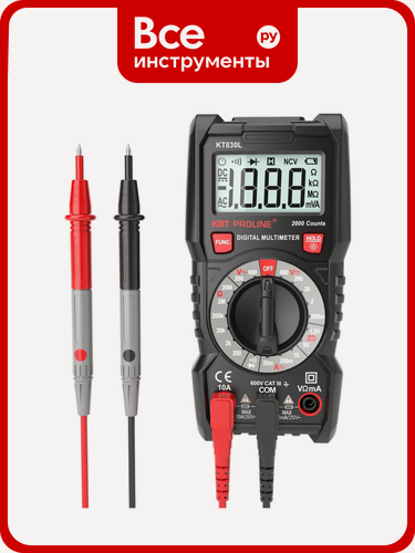 Изображение товара Цифровой мультиметр КВТ KT 830L PROLINE 79127, с подсветкой позволяет пользоваться прибором