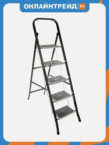 Изображение товара Стремянка Zalger Jet Black 5 шир. ступ. с ковриком, 9920-5