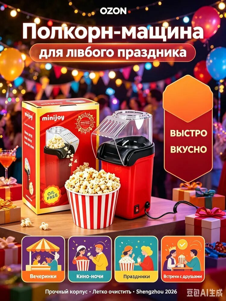 Мини-попкорн-машина на горячем воздухе (электрическая/домашняя/попкорн-машина)