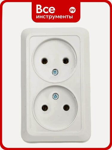 Изображение товара Двойная розетка IN HOME BOLLETO белая накладная 7102 4680005959822