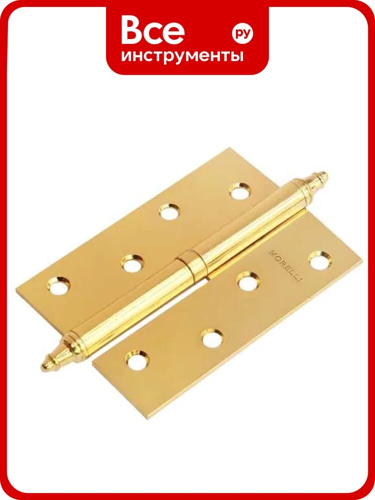 Петля MORELLI MSN 100x70x2.5 PG R, стальная, правая, с подшипником, золото