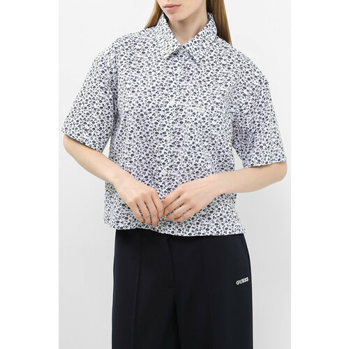 фото Рубашка guess jeans, размер 40-42, белый/черный