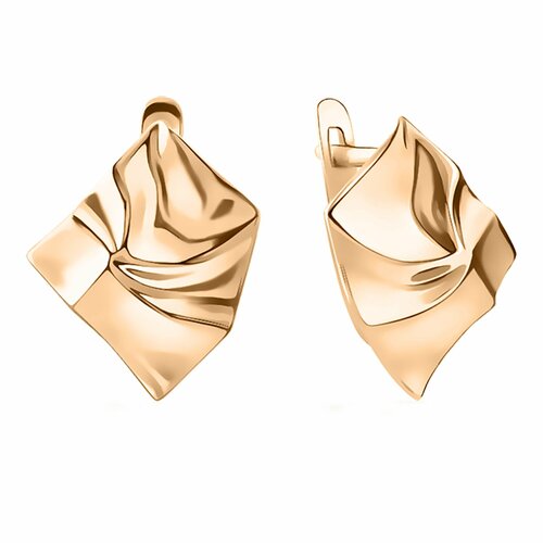 фото Серьги diamant online, красное золото, 585 проба, длина 1.7 см, , прозрачный