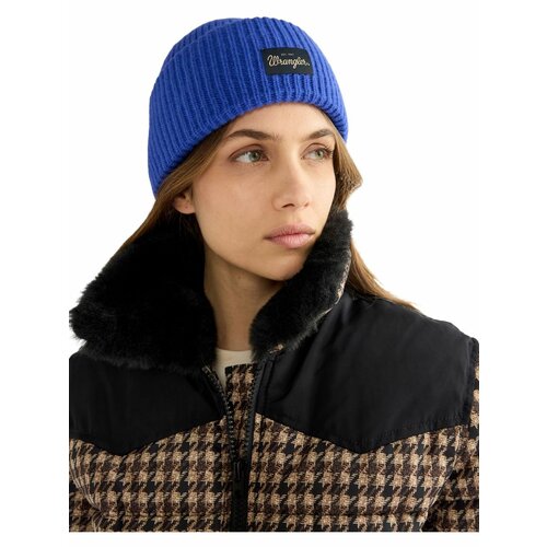 фото Шапка wrangler ribbed wool beanie для женщин, размер os, синий