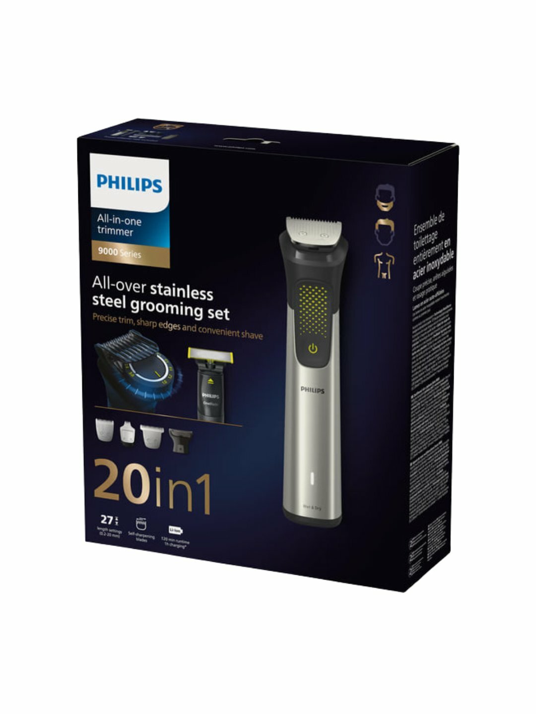 Триммер Philips MG9553/15, универсальный, 20 в 1, нержавеющая сталь — фото 1