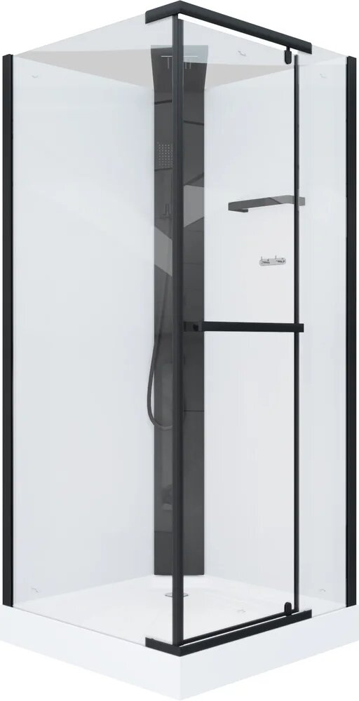 Душевая кабина Ceruttispa Mimi MiMi90B 90x90 профиль черный