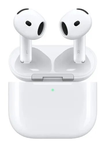 AirPods 4 — беспроводные наушники с флагом США и функцией шумоподавления (ANC)