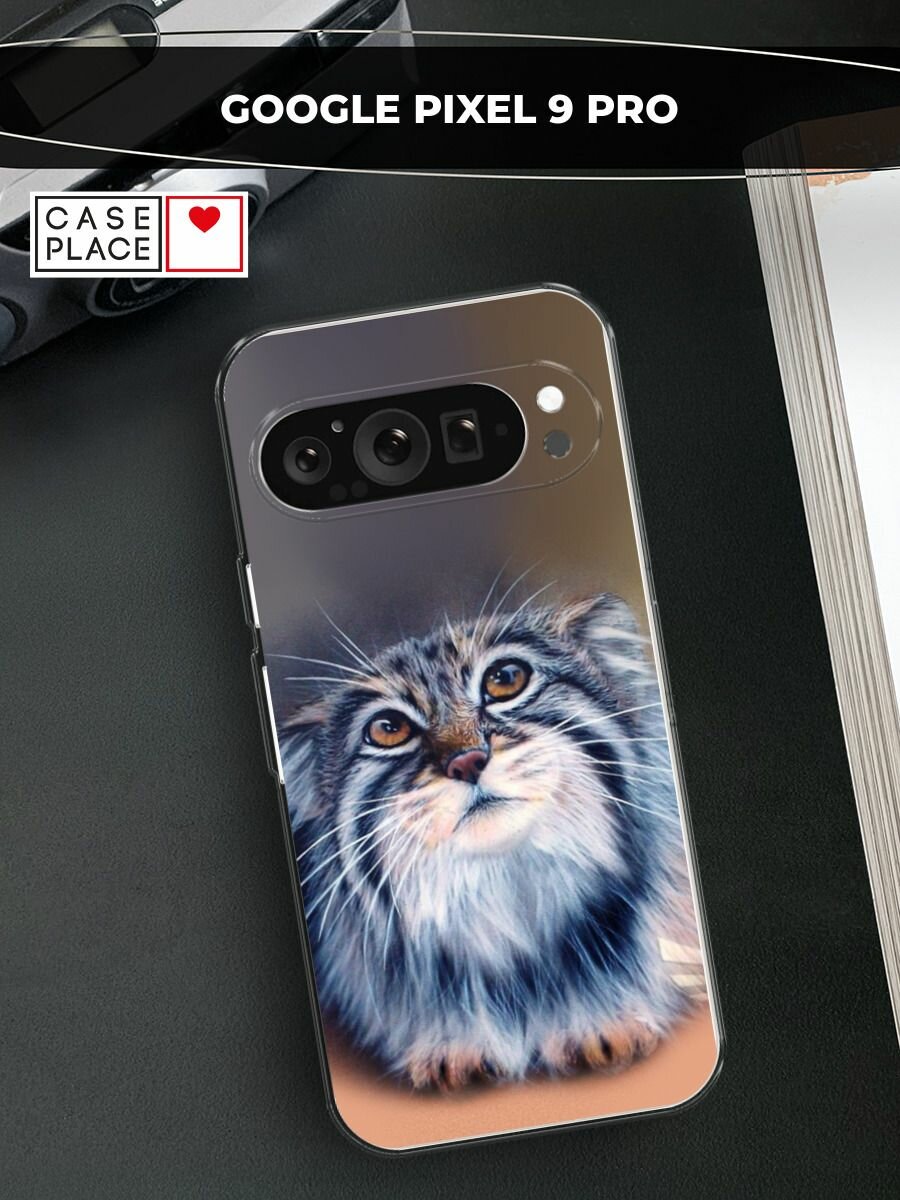 Чехол на Google Pixel 9 Pro / Гугл Пиксель 9 Про с принтом "Кот манул 2"