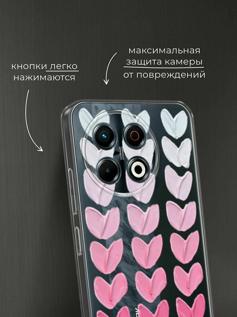 Чехол на Tecno Spark 30 Pro / Текно Спарк 30 Про с принтом "Градиент из сердечек" — фото 1