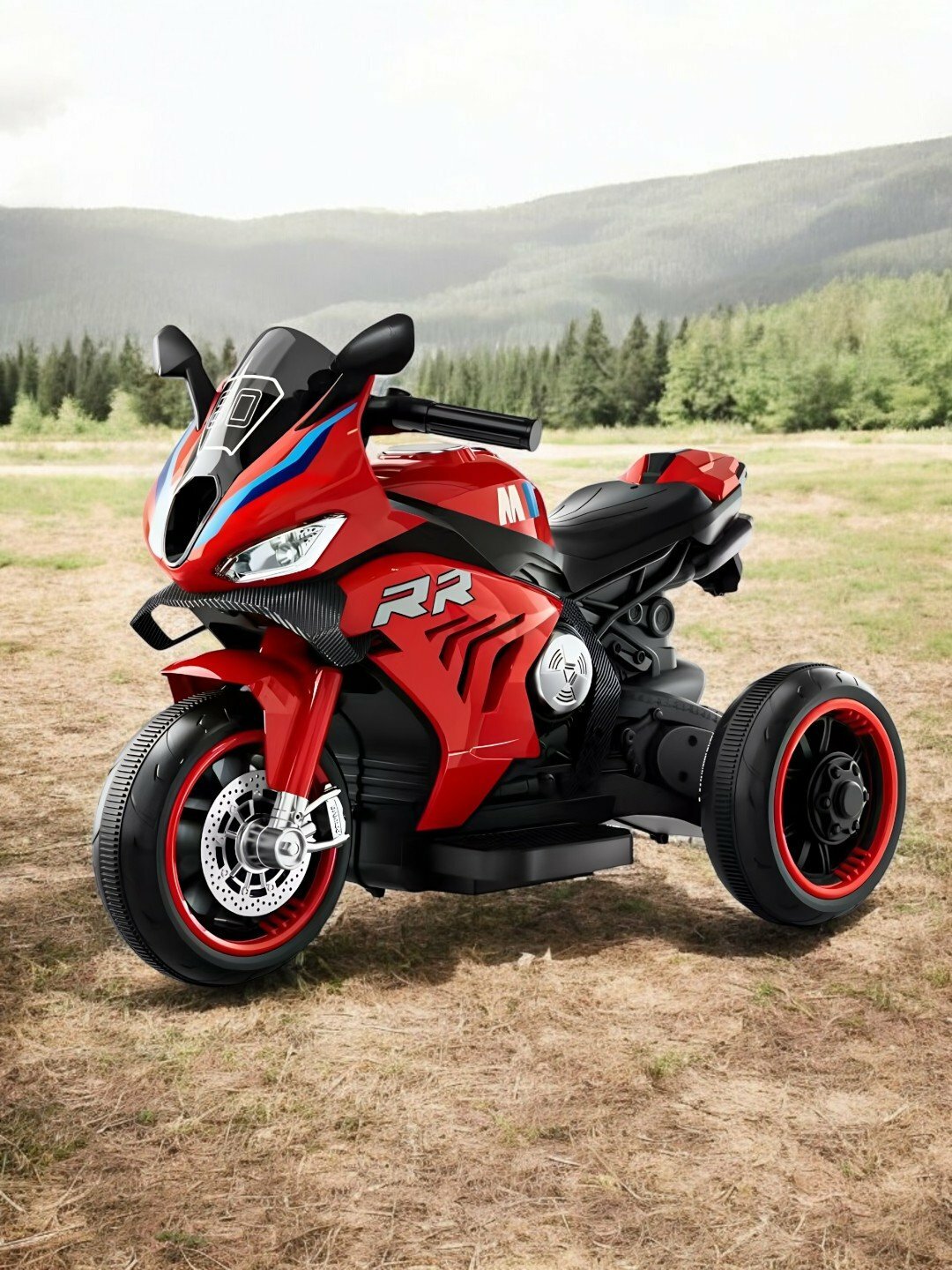 Электромотоцикл детский, на аккумуляторе MINI, от 1 до 3 лет - Алый