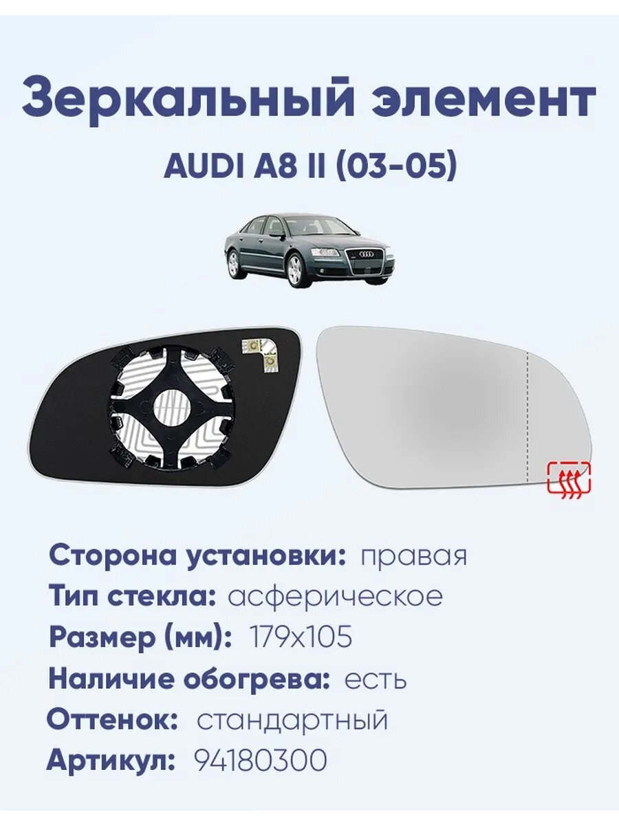Зеркало AUDI A8 II (03-05) 94180300