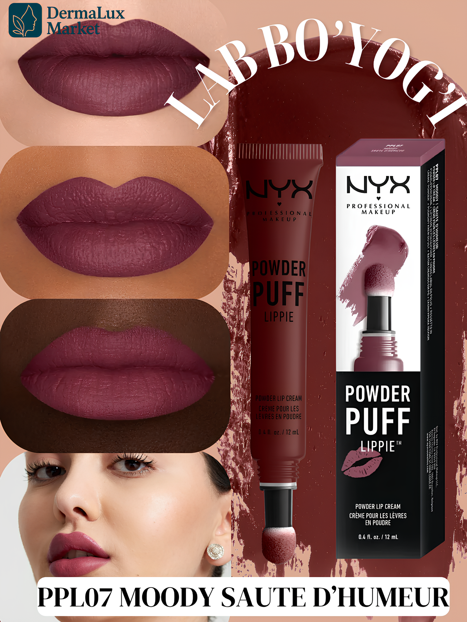 Губ помада NYX Powder Puff Lippie PPL07 Moody Saute d’Humeur, Мягкий натуральный блеск,12мл