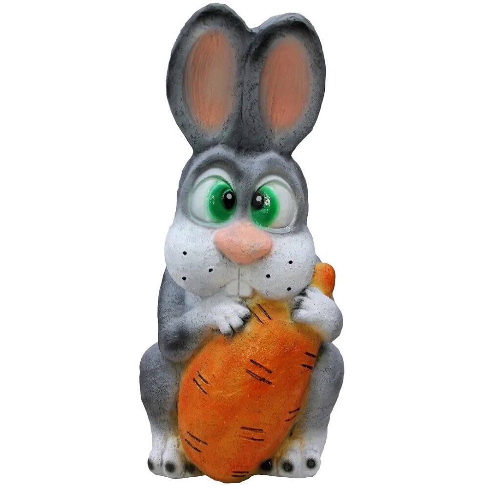 Садовая фигура ТулаСад  Зая с морковкой   полистоун  высота 29 см