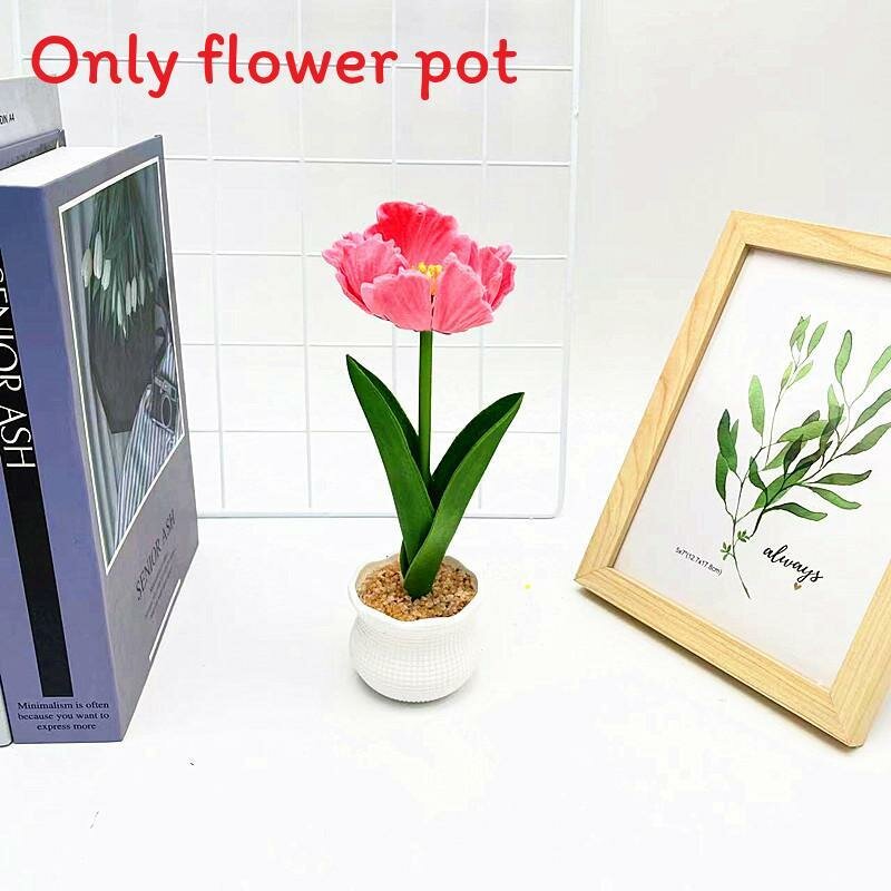 Искусственный цветок simulation multicolor corn poppy в горшке для фотосъемки и декора дома роза б