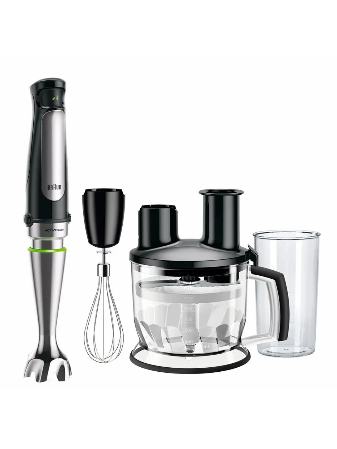 Погружной блендер Braun MQ9175XLI, мощность 1200Вт, черный с нержавеющей сталью