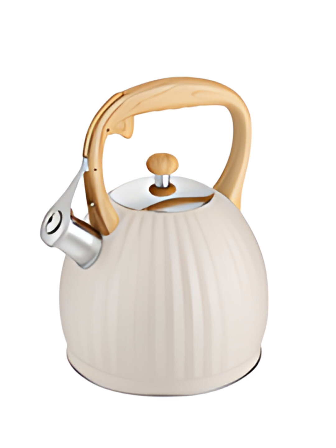Металлический чайник HausRoland со свистком, с эргономичной ручкой, в разных цветах - Белый