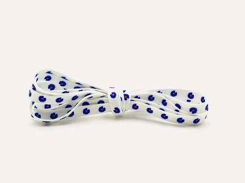 Изображение товара Спортивные шнурки "Цветочки" / Ярко-синий с белым / 1 пара шнурков / 120 см