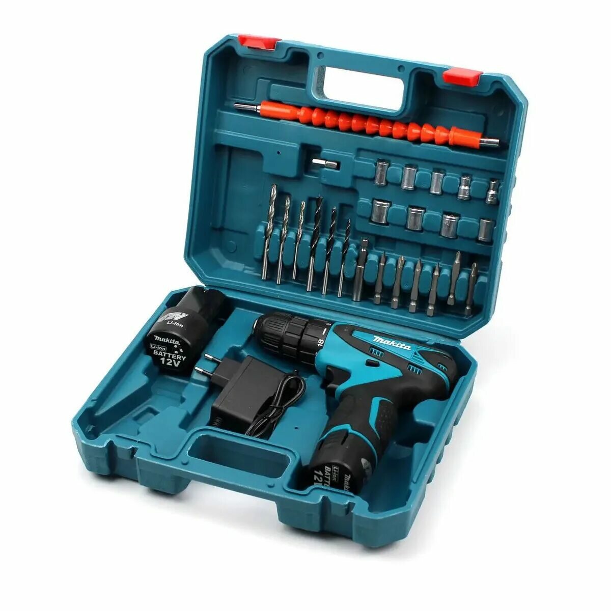 Набор инструментов + аккумуляторный шуруповерт 16.8V без щеточный EV-1001